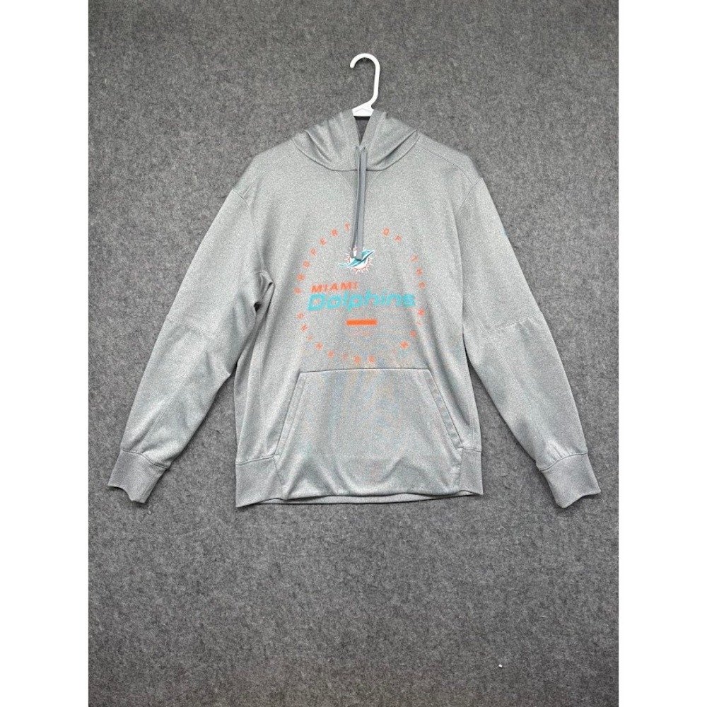 Nike NFL Training Miami Dolphins Hoodie Mens Medium Gray Pullover Sweatshirt